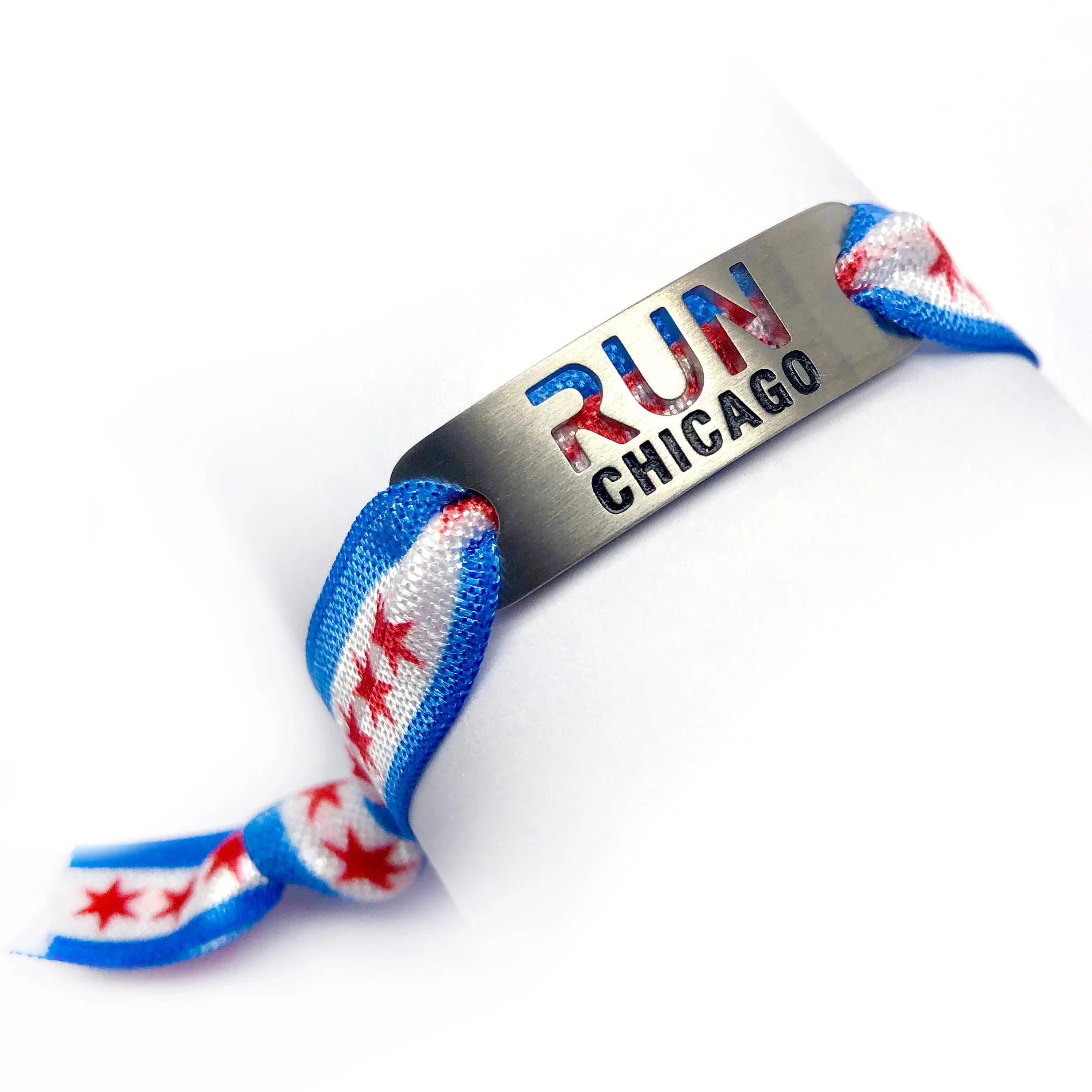 13.1 CHICAGO Flag Tie Stretchy Running Bracelet