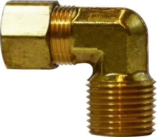 1/8" OD x 1/16" Brass Compression Male Elbow qt