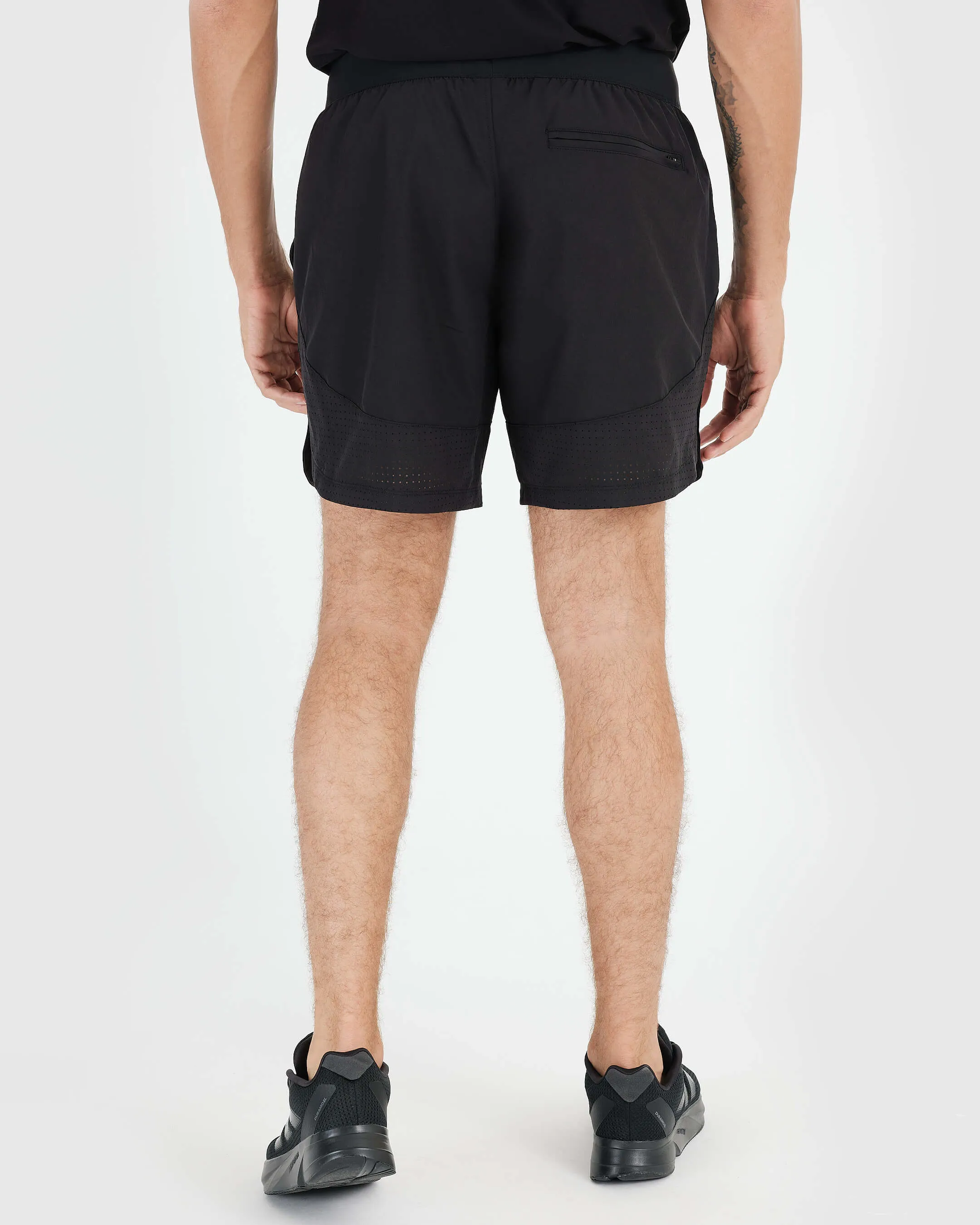 7" Black Active Training Shorts