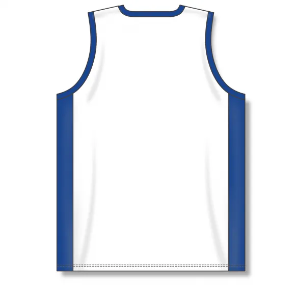 Athletic Knit (AK) B2115M-207 Mens White/Royal Blue Pro Basketball Jersey