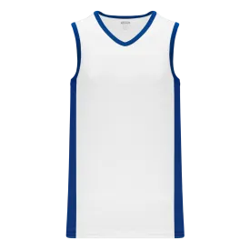 Athletic Knit (AK) B2115M-207 Mens White/Royal Blue Pro Basketball Jersey