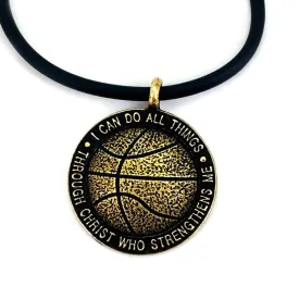 Basketball Antique Brass Necklace