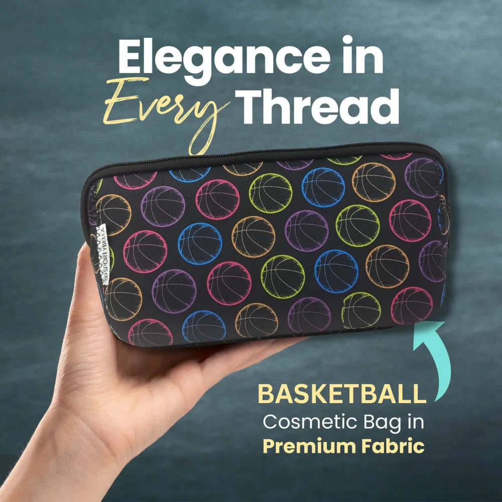 Basketball Cosmetic Bag & Scrunchie Gift Bundle