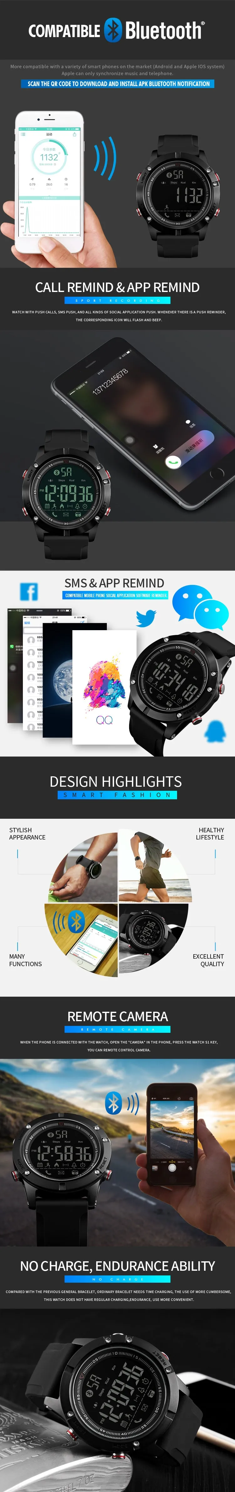 Bluetooth LED Fashion Outdoor Smart Watch