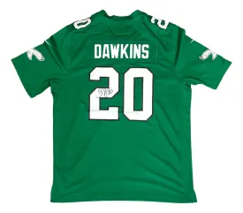 Brian Dawkins Signed Philadelphia Eagles Kelly Green Nike Game Jersey BAS