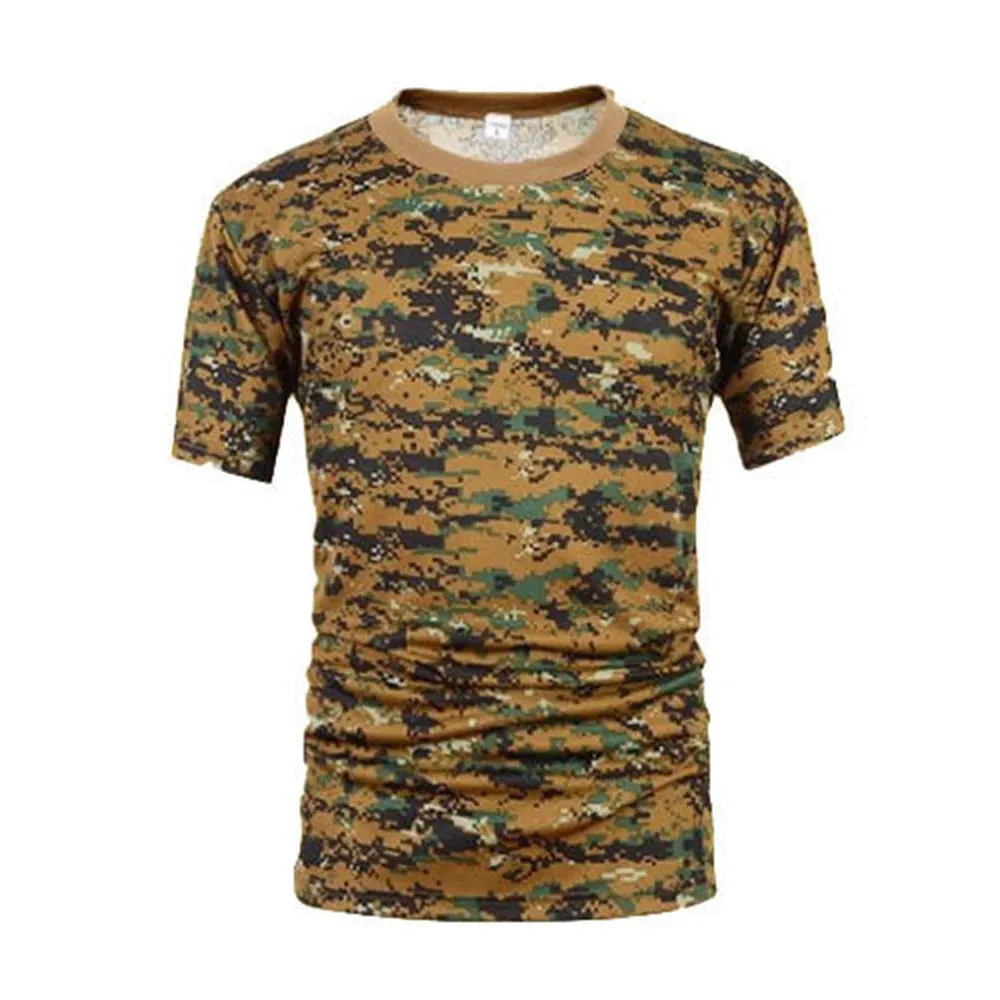 Camouflage Tactical Shirt Short Sleeve Men's Breathable Quick Dry Combat T-Shirt Outdoor T Shirt Camo Hiking Hunting Shirts