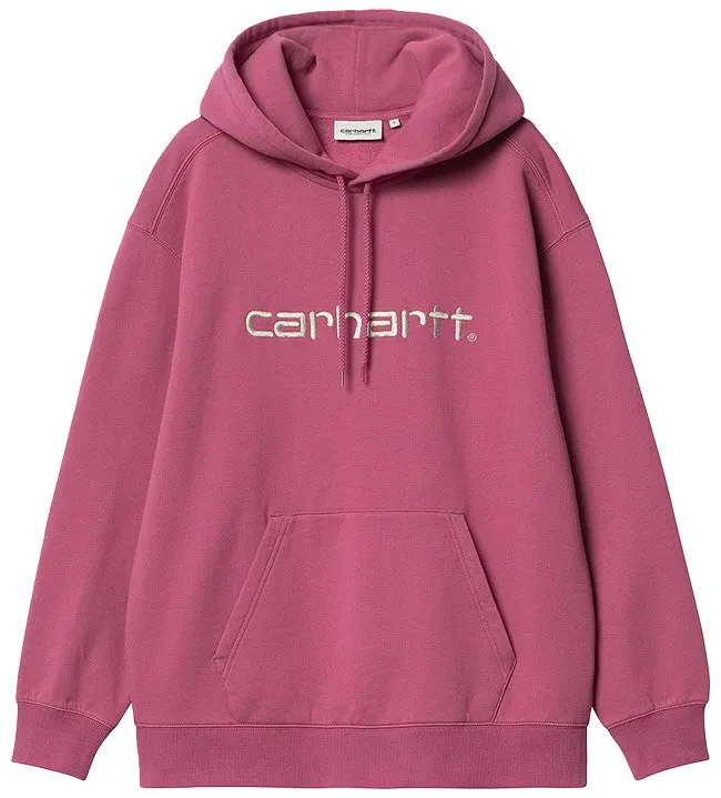 Carhartt WIP Womens Hooded Carhartt Sweatshirt Megenta Tonic