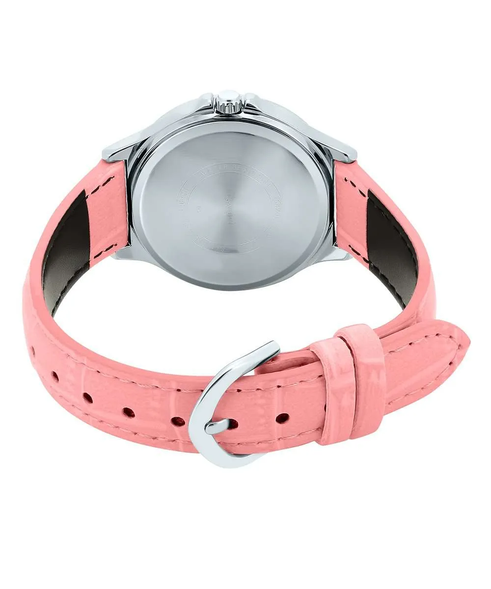 Casio LTP-V300L-4A Pink Leather Strap Watch for and Women