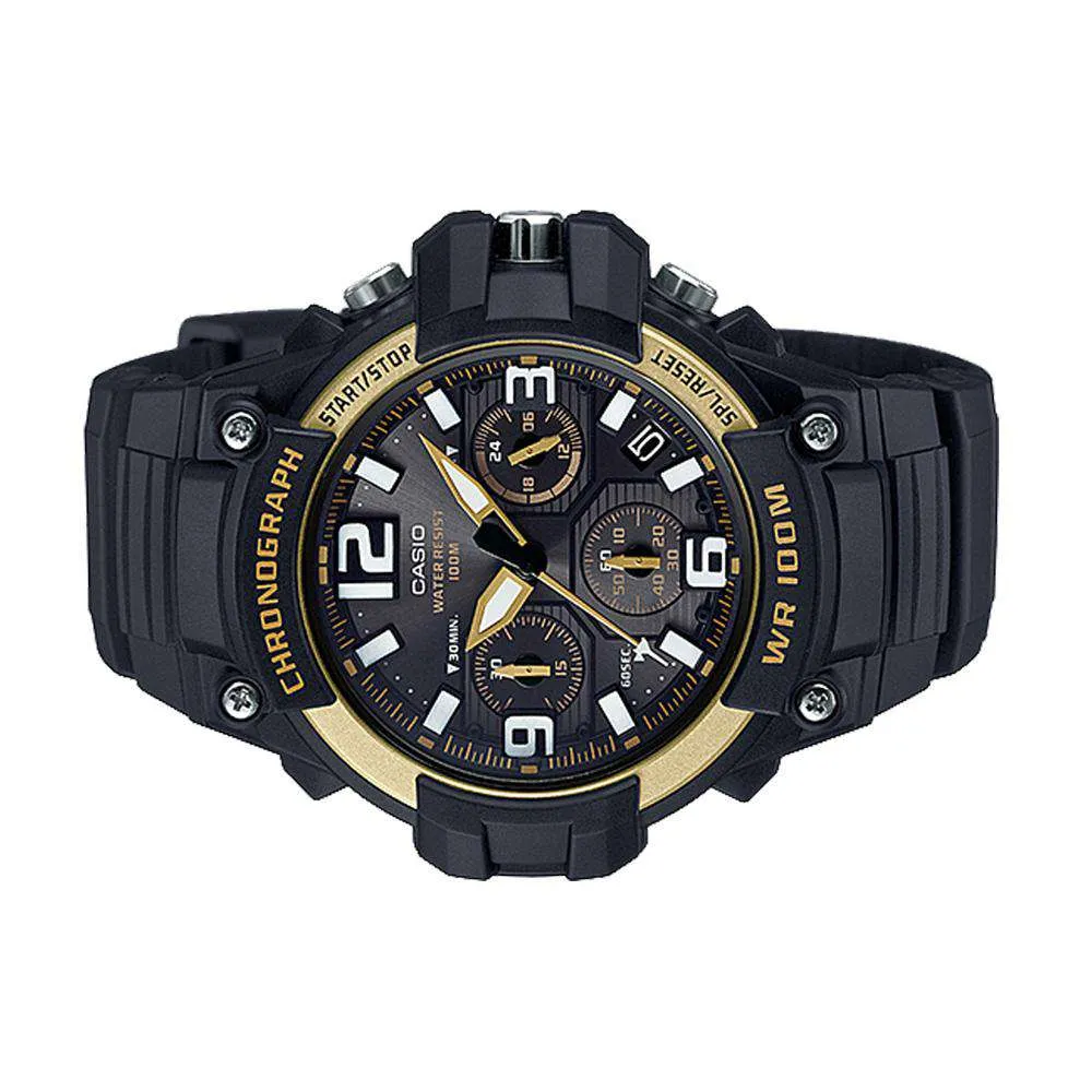 Casio MCW-100H-9A2VDF Analog Chronograph Black Resin Strap Watch for Men