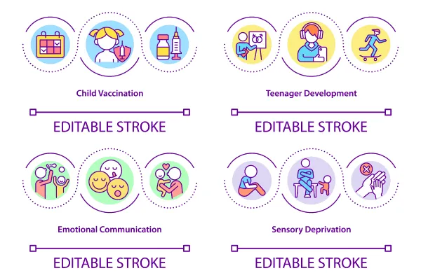 Child Behavior Development Icon Bundle