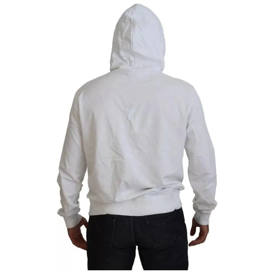 Dolce & Gabbana White Cotton Hooded Sweatshirt Sweater