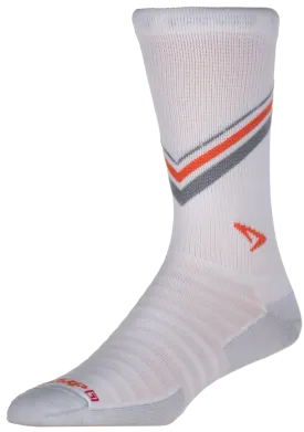 Extra Protection Hyper Thin® Running Crew - White w/Gray & Orange Stripes