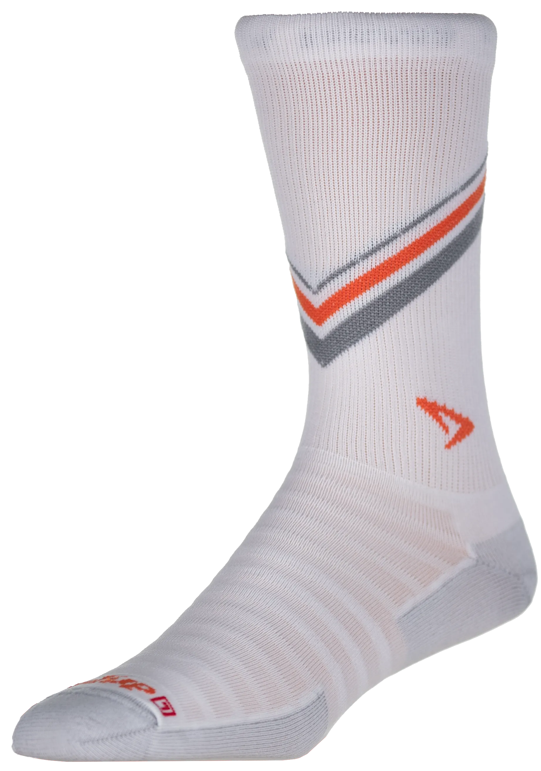 Extra Protection Hyper Thin® Running Crew - White w/Gray & Orange Stripes