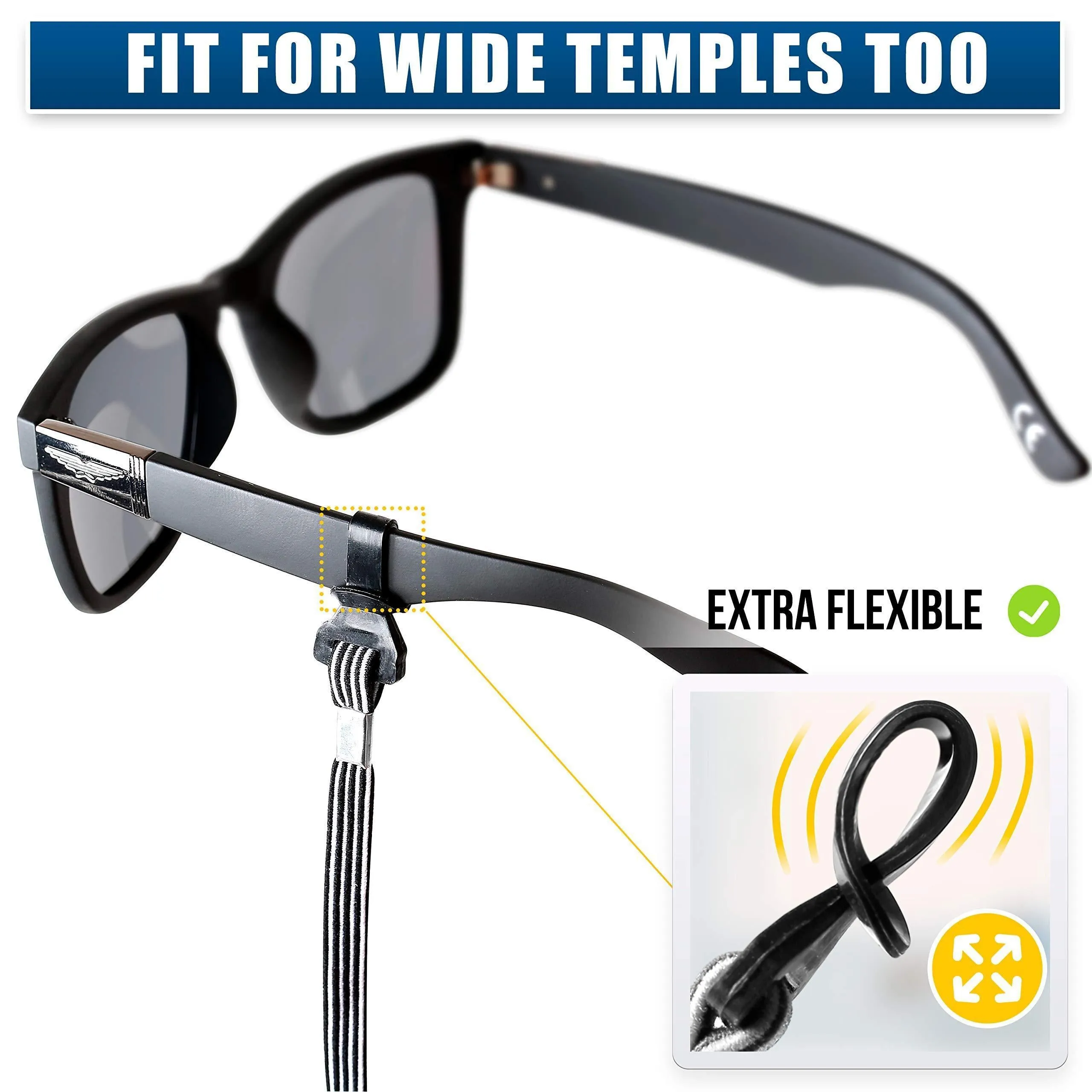 Eye Glasses String Holder Straps 4 Pcs Sports Sunglasses Cords NonSlip Clip