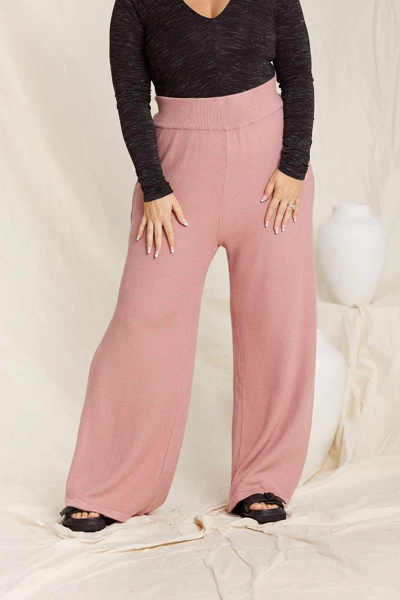 Fleur Pants - Rose Knitted Bamboo