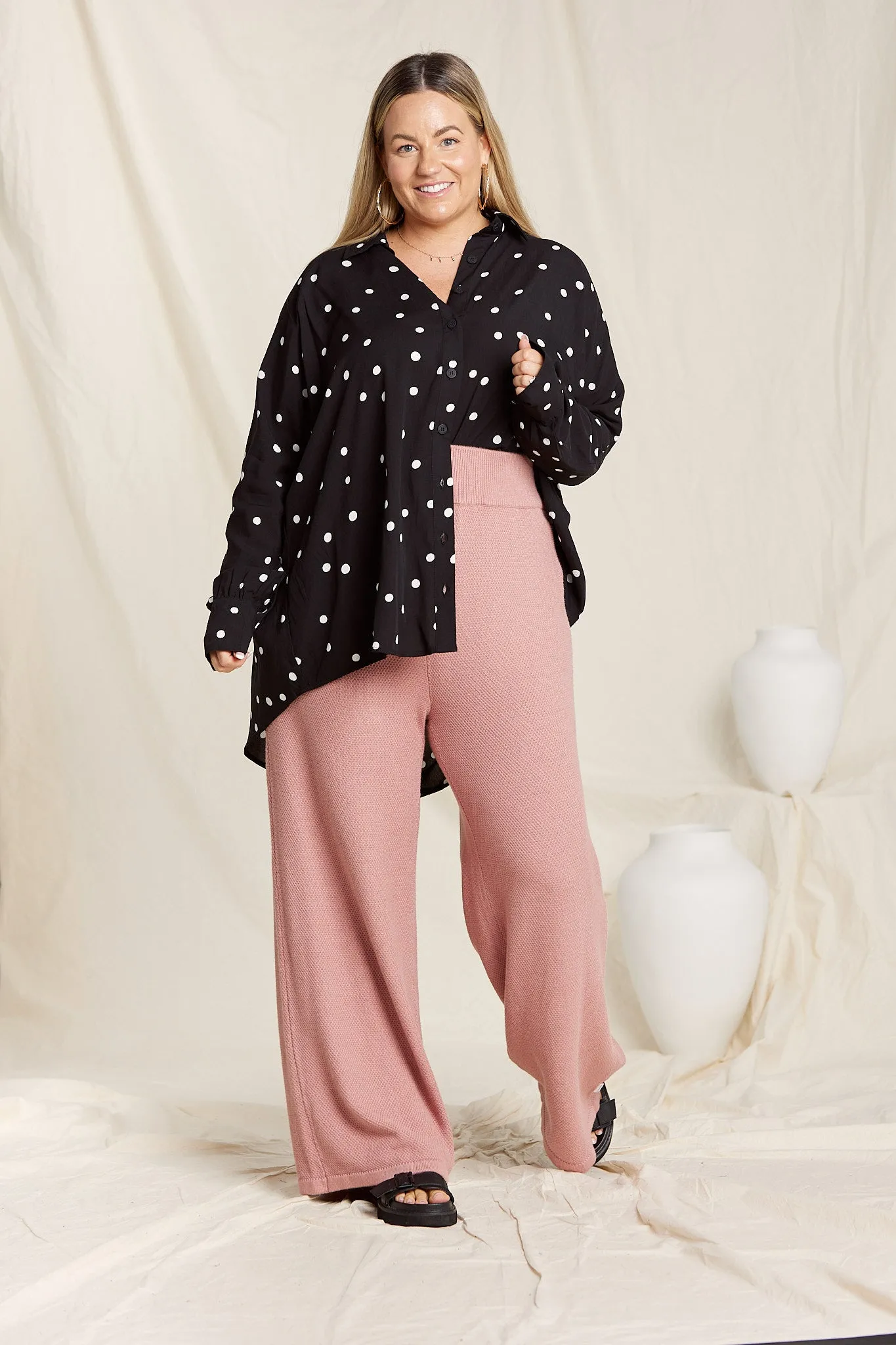 Fleur Pants - Rose Knitted Bamboo