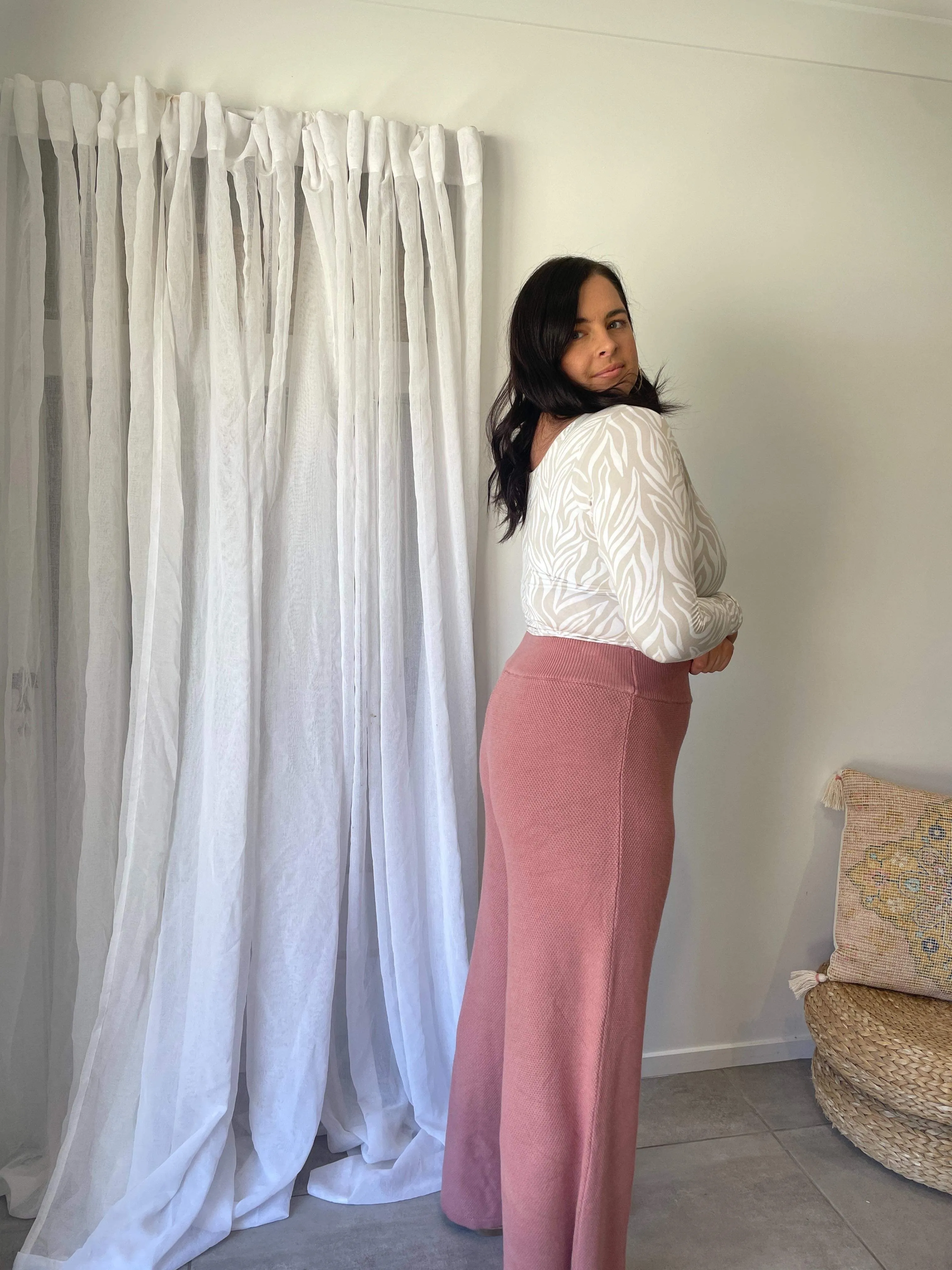 Fleur Pants - Rose Knitted Bamboo