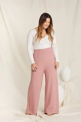 Fleur Pants - Rose Knitted Bamboo