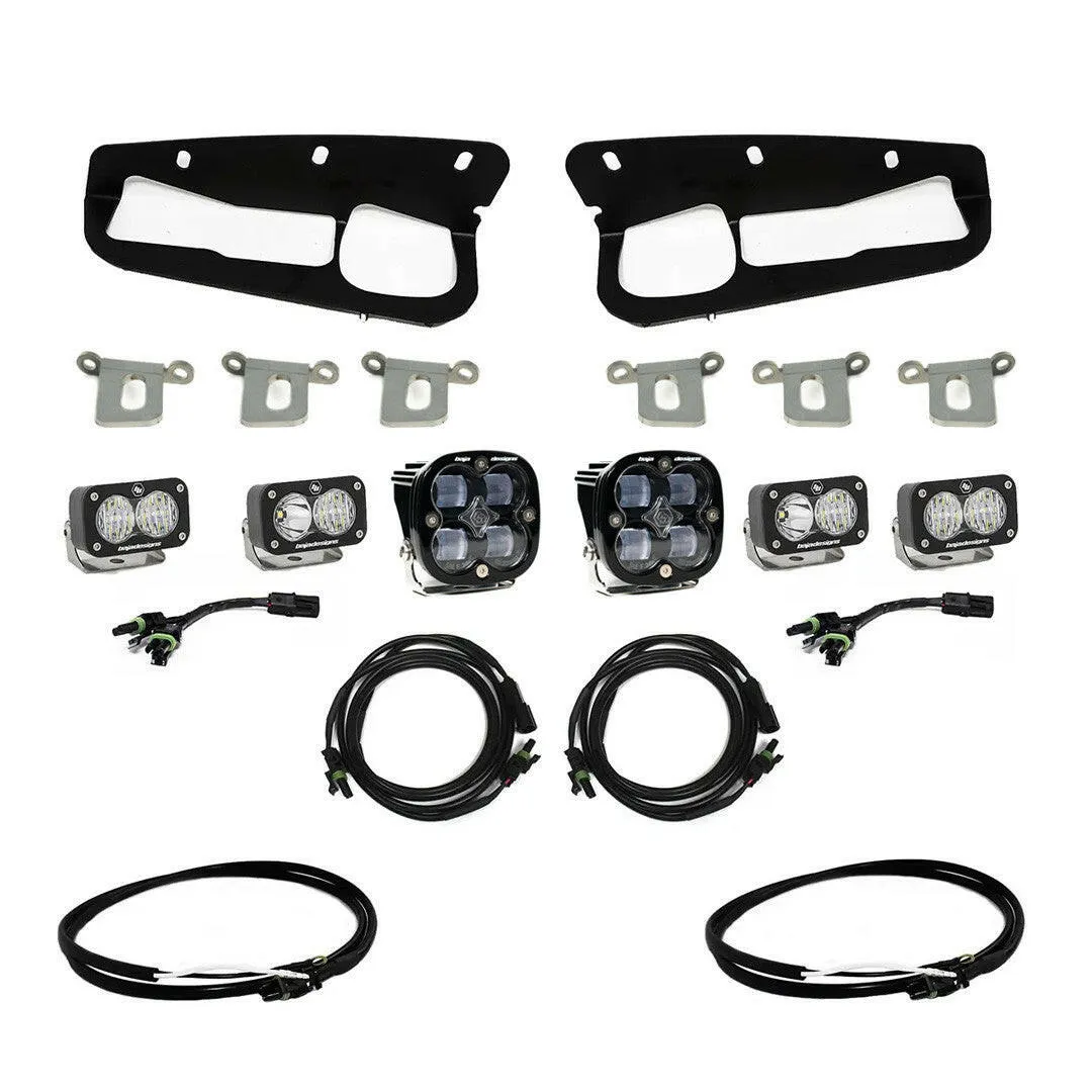 Ford Squadron SAE/Dual S2 Sport Steel Bumper Fog Pocket Light Kit - Ford 2021-23 Bronco; Steel Bumper