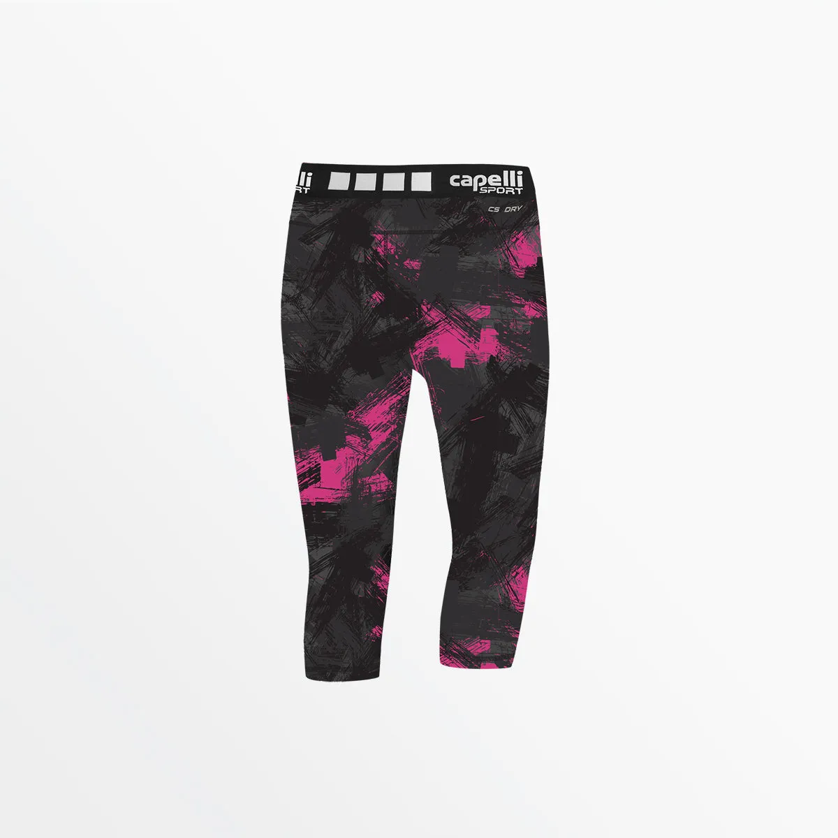 GIRL'S 3/4 CAMO STROKES PERFORMANCE TIGHTS