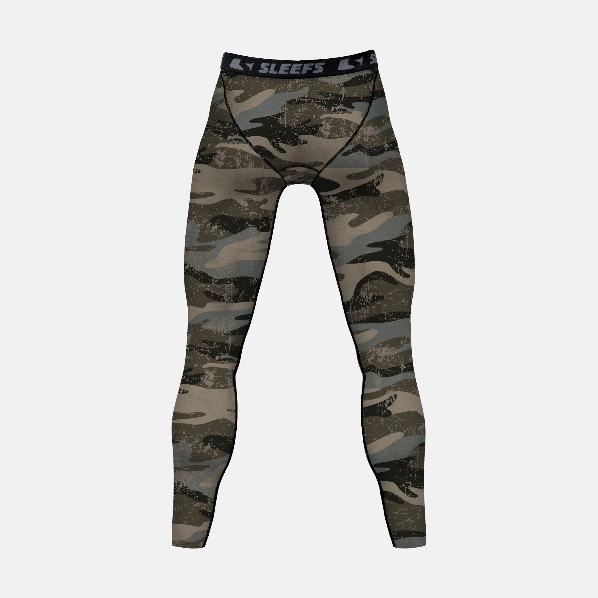 Green Camo Woodland Compression Tights / Leggings