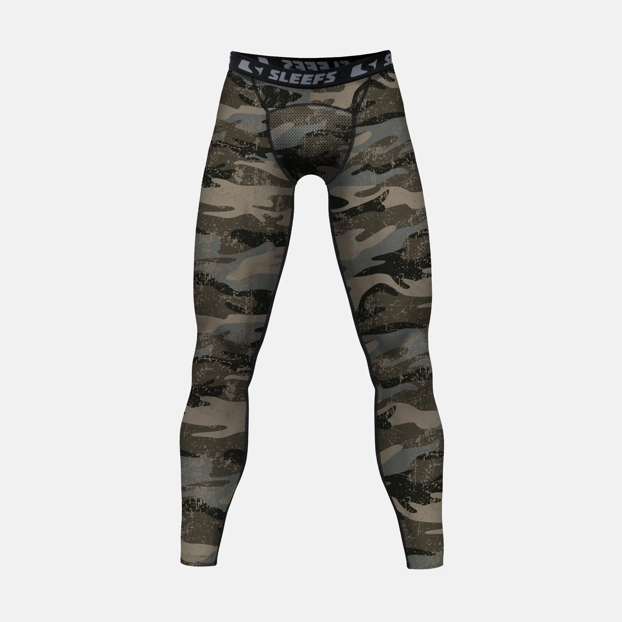 Green Camo Woodland Compression Tights / Leggings