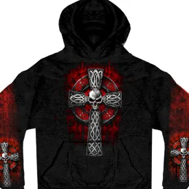 Hot Leathers GMS4022 Men’s ‘Celtic Cross Pocket’ Black Hoodie