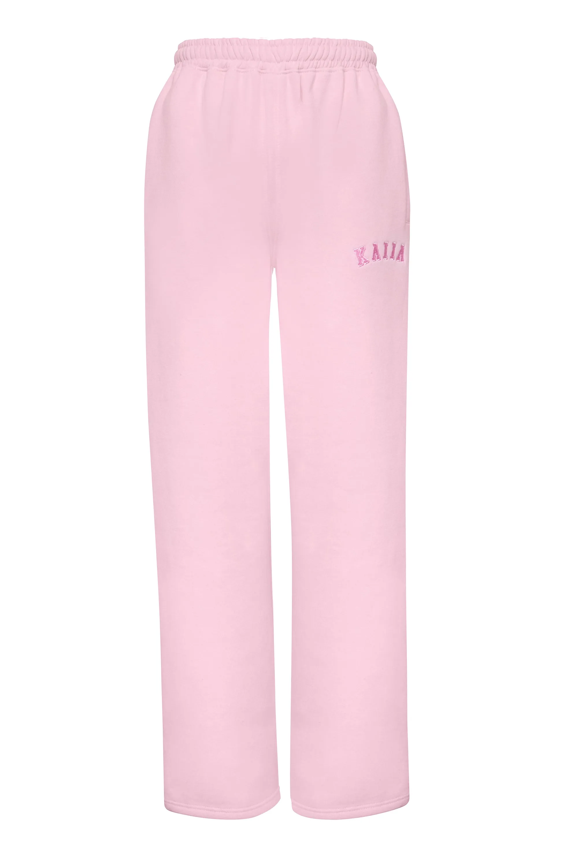 Kaiia Logo Wide Leg Sweat Pants Baby Pink