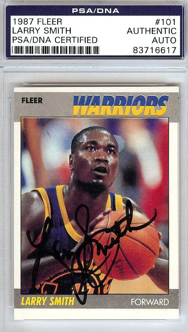 Larry Smith Autographed 1987 Fleer Card #101 Golden State Warriors PSA/DNA #83716617