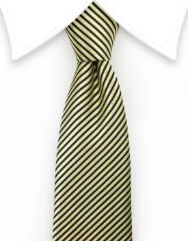 Light Gold & Black Pinstriped Teen Tie