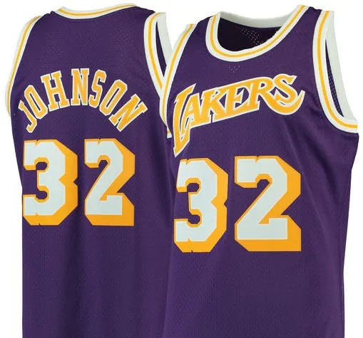 Magic Johnson Los Angeles Lakers Purple 1984-85 Throwback Basketball Jersey