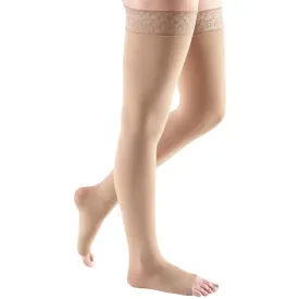 Medi Comfort 20-30mmHg Open Toe Thigh Length w/Lace Silicone Top Band