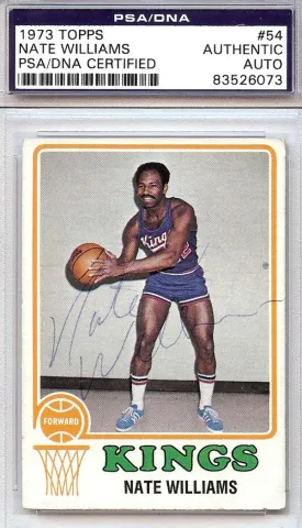 Nate Williams Autographed 1973 Topps Card #54 Kansas City Kings PSA/DNA #83526073