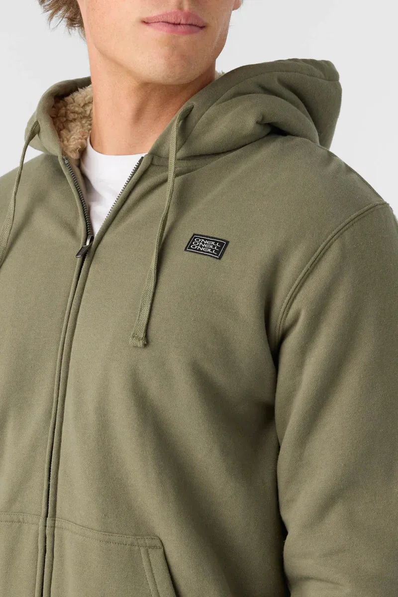 ONeill Fifty Two High Pile  Lined Zip Hoody  Deep Lichen Green