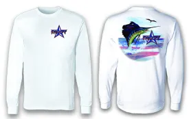 Patriotic Sailfish - Long Sleeve Polyester Fishing Shirt