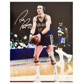 Rick Barry Signed Pose 6 Basketball 11x14 Photo (JSA)