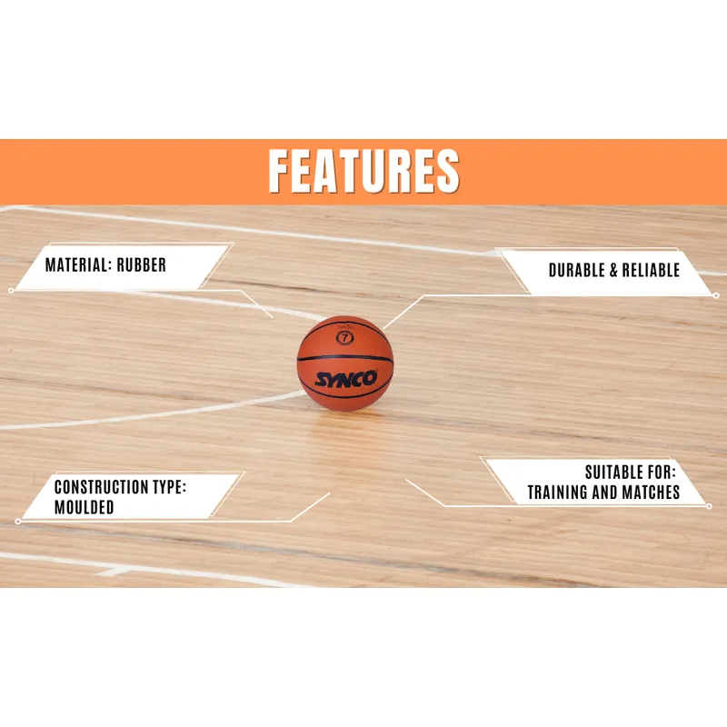 Rubberized Moulded Basketball (Classic Basketball Design,Size-7)