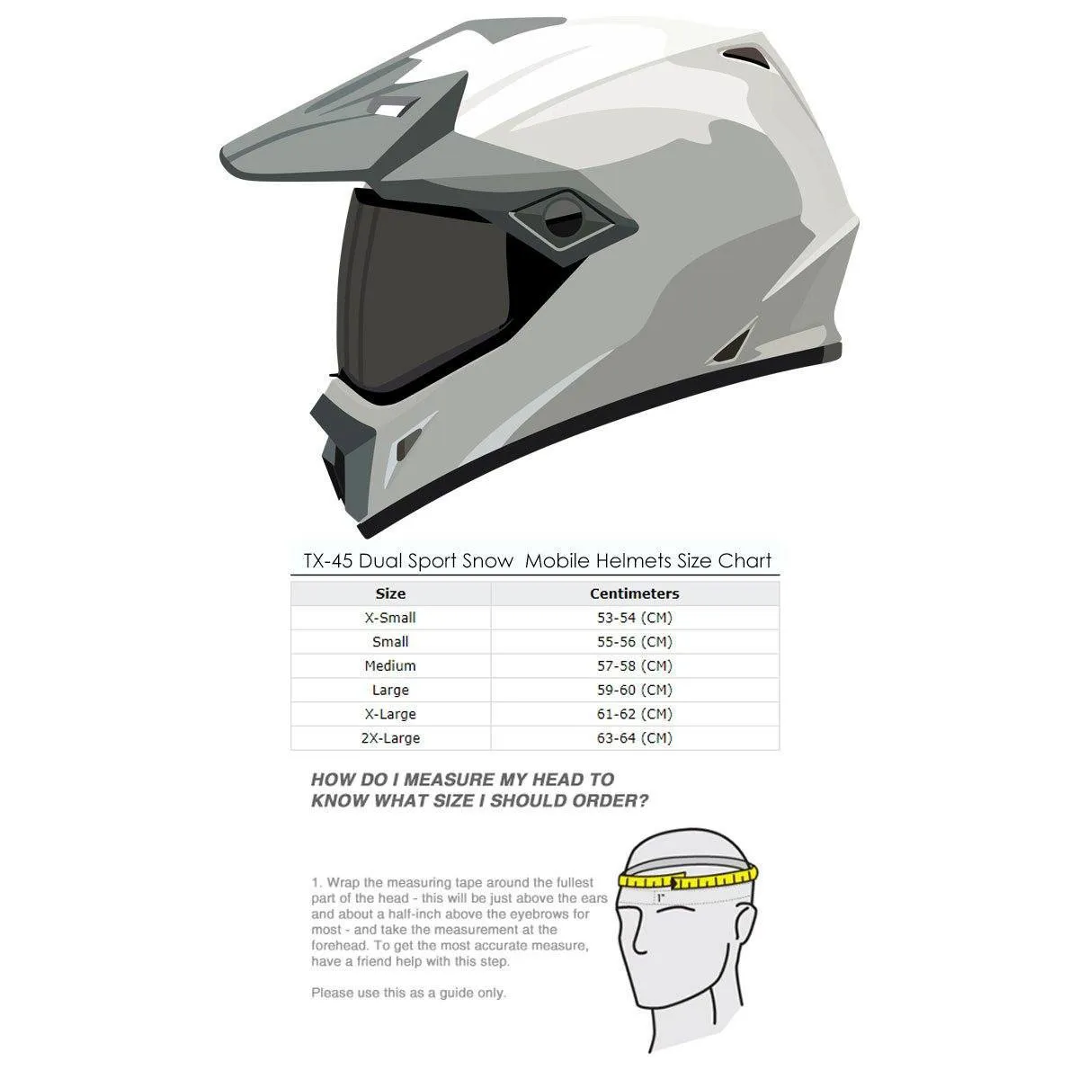 Snow Master TX45 Ultra Light Weight Glossy Black Dual Sport Snowmobile Motorcycle Full Face Helmet for Men & Women - DOT Approved for Bike Scooter ATV UTV Chopper Skateboard