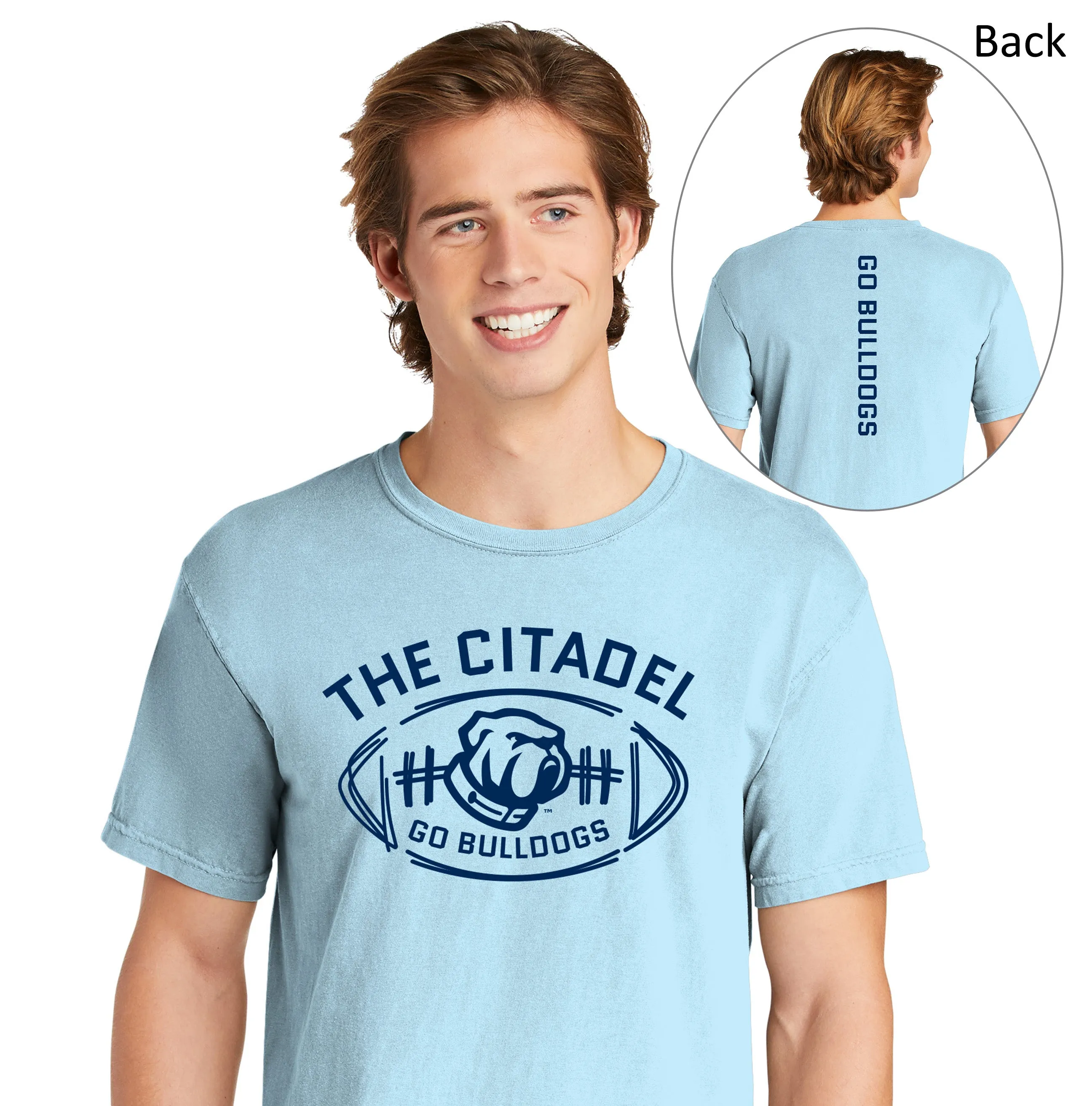 The Citadel Bulldog, Football,  Comfort Colors ® Heavyweight Ring Spun T-Shirt