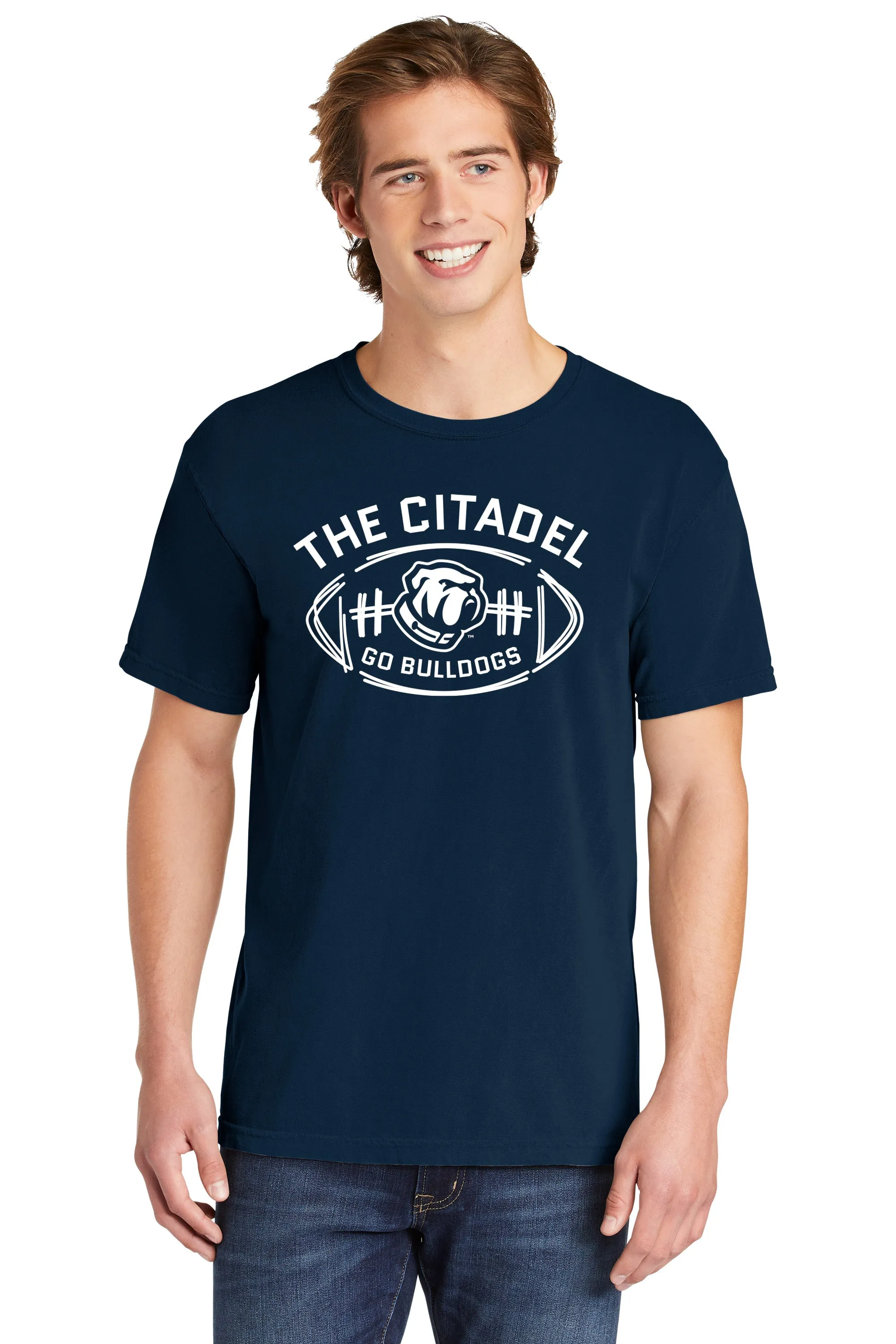 The Citadel Bulldog, Football,  Comfort Colors ® Heavyweight Ring Spun T-Shirt