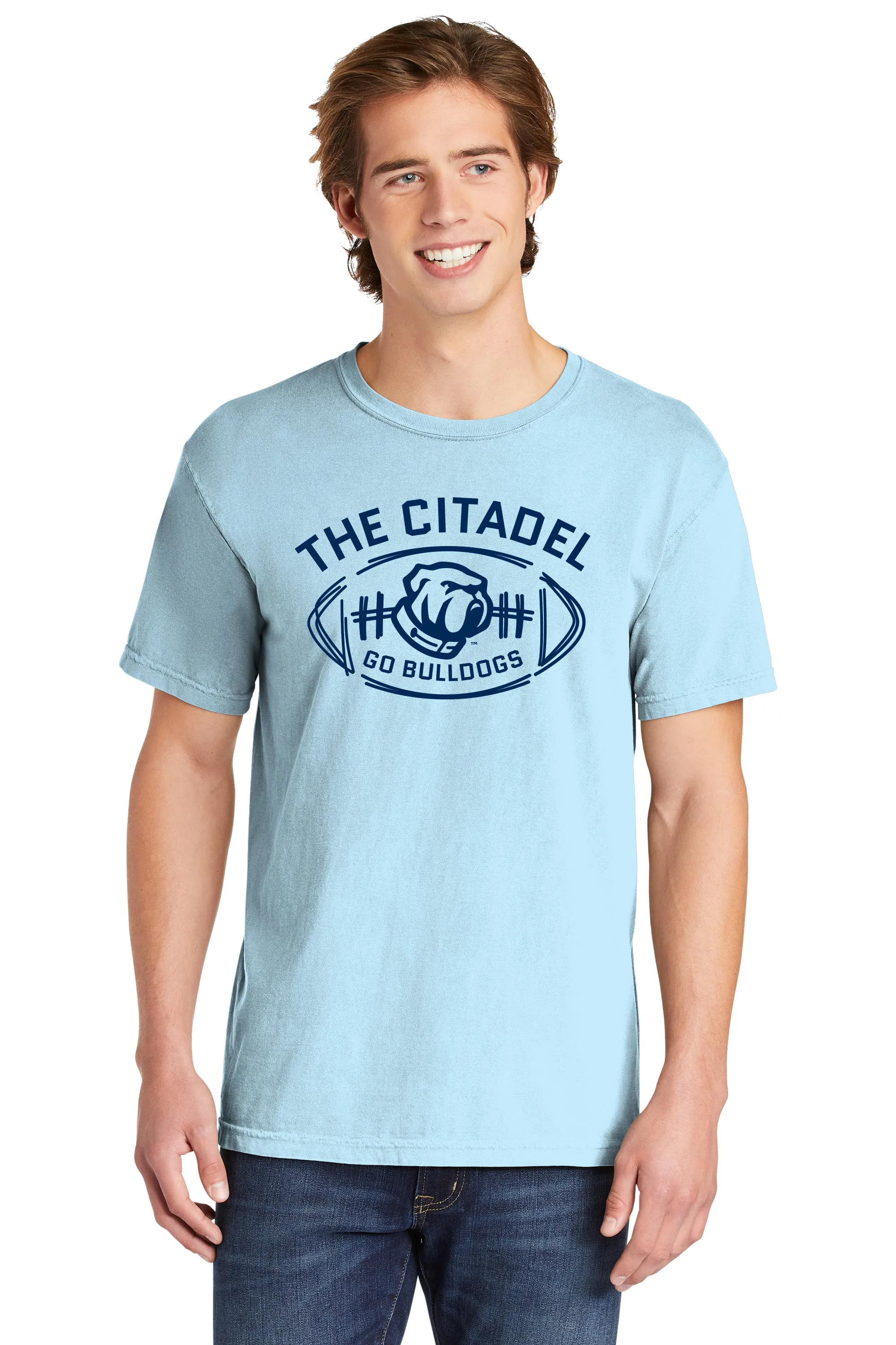 The Citadel Bulldog, Football,  Comfort Colors ® Heavyweight Ring Spun T-Shirt