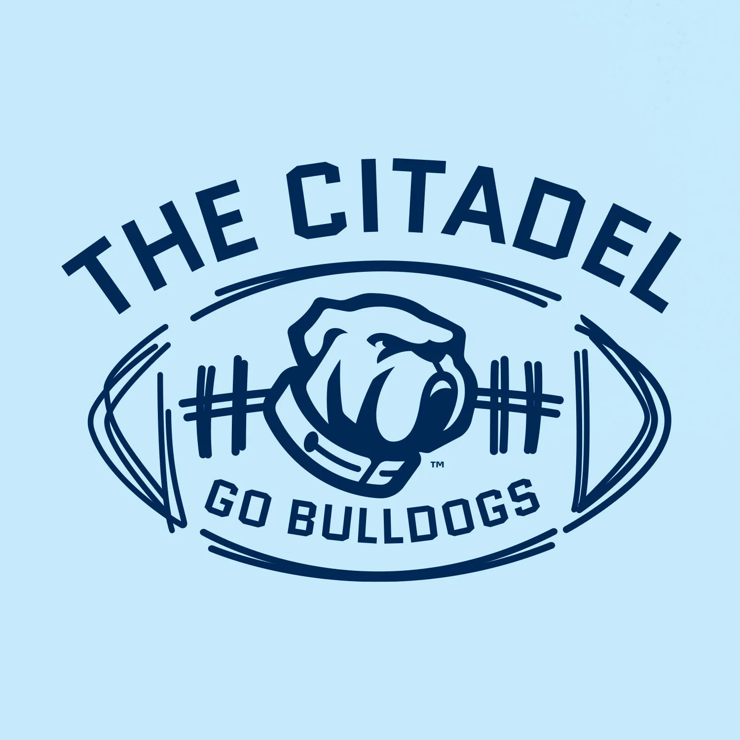 The Citadel Bulldog, Football,  Comfort Colors ® Heavyweight Ring Spun T-Shirt