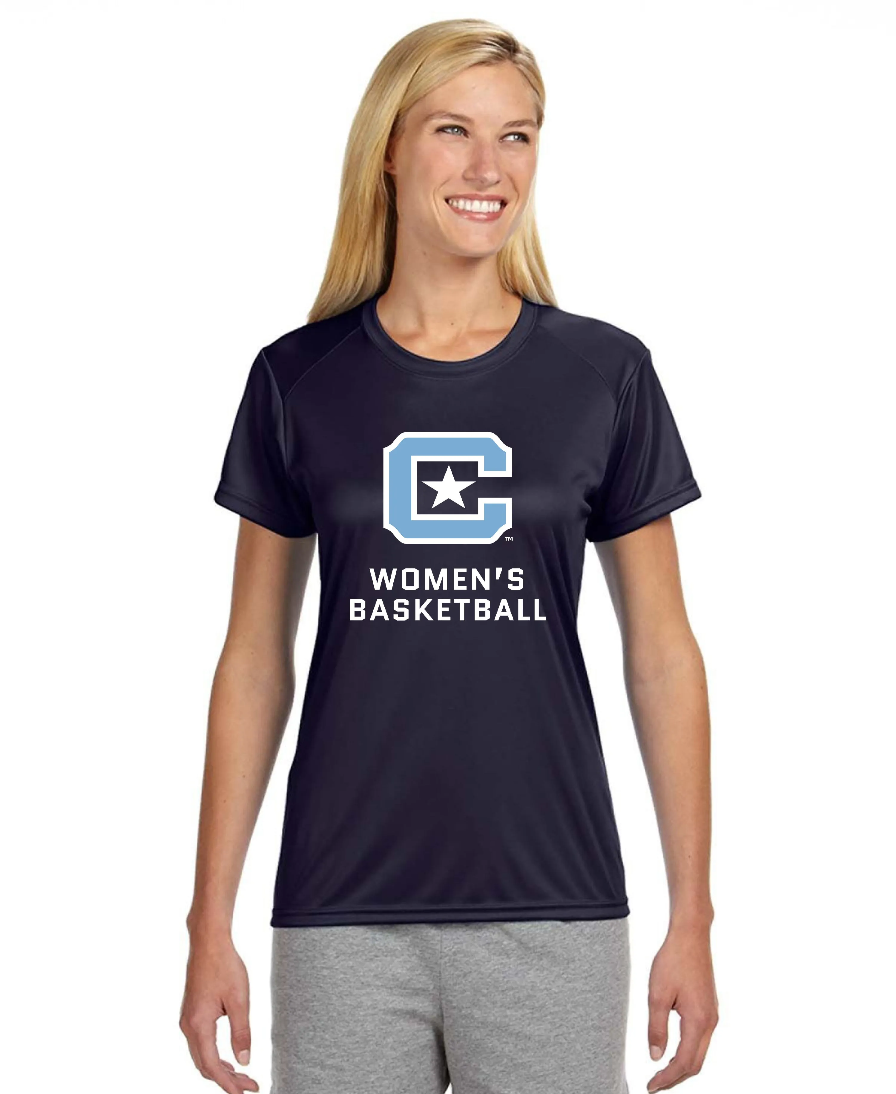 The Citadel C, Club Sports - Women's Basketball, A4 Ladies' Cooling Performance T-Shirt