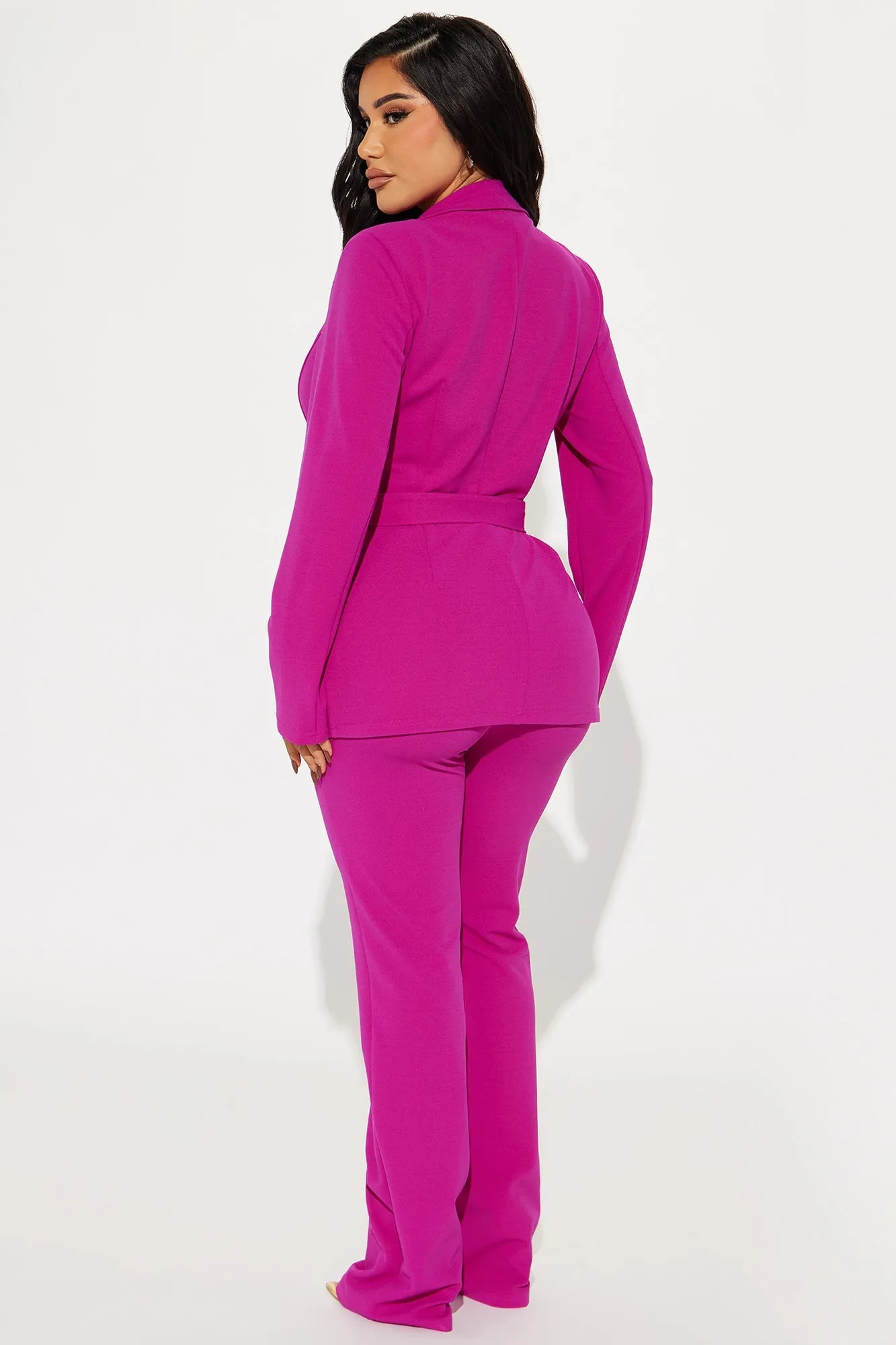 True Leader Blazer Pant Set - Magenta