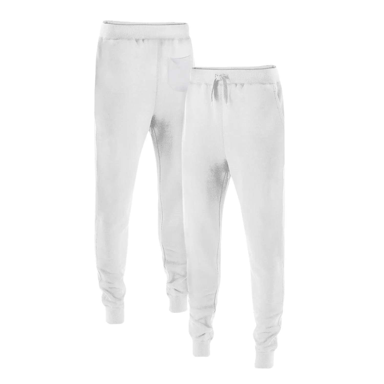 Venley Women's MADE IN USA White Slim-Fit Fleece Joggers