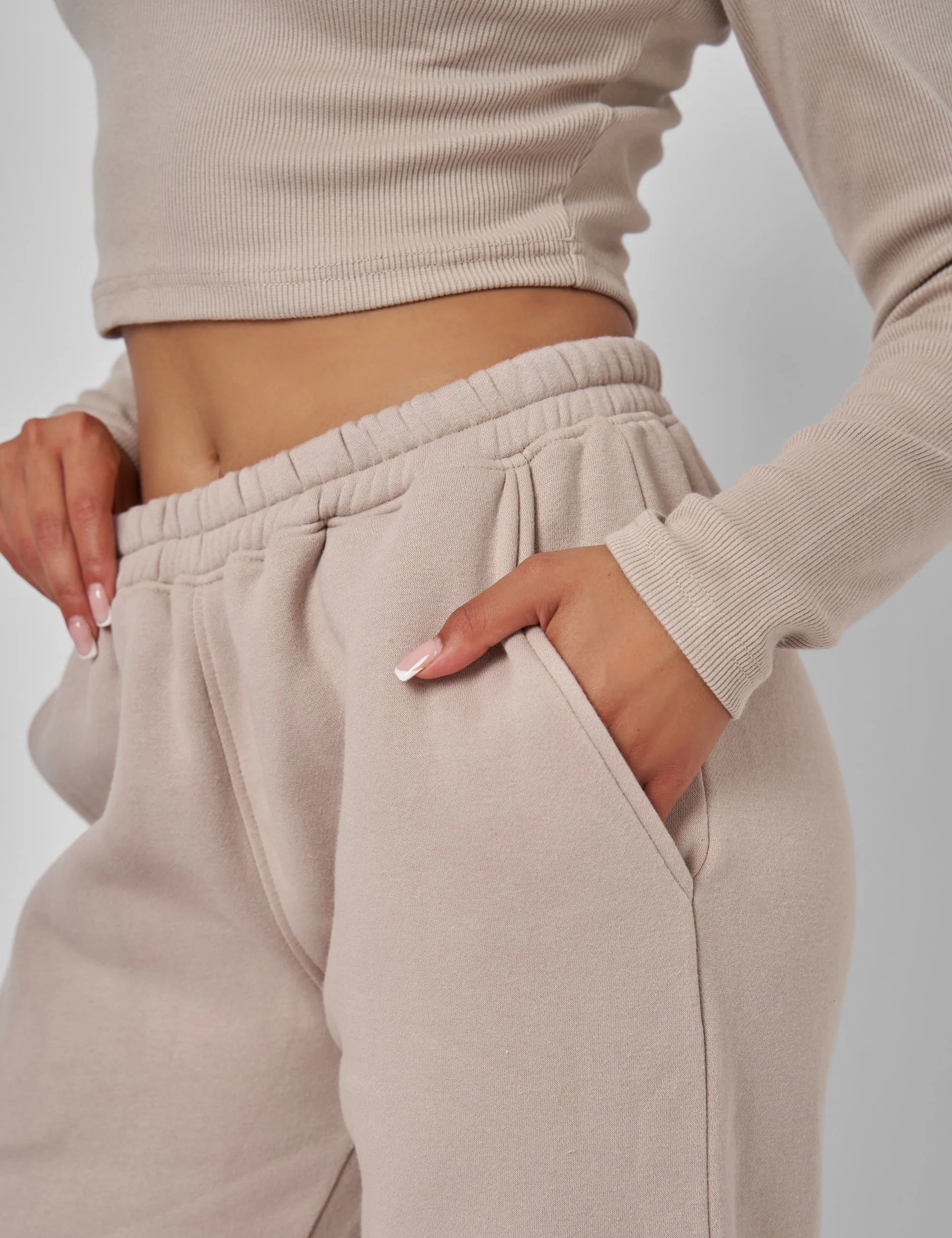 Wide Leg Sweat Pants Stone