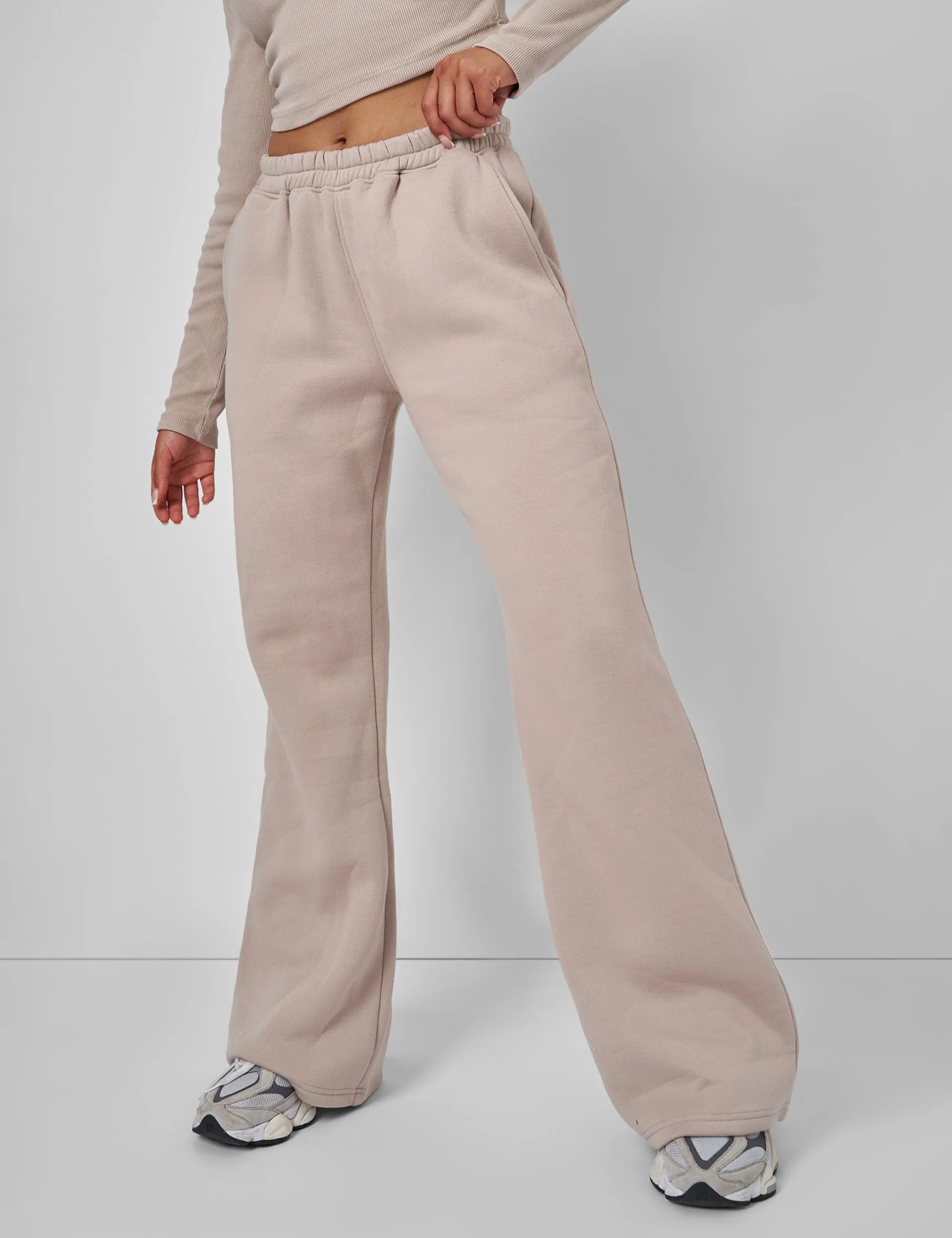 Wide Leg Sweat Pants Stone