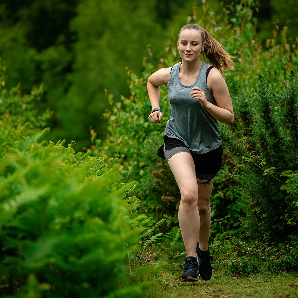 Womens Swift 2-In-1 Shorts (Black/Charcoal)