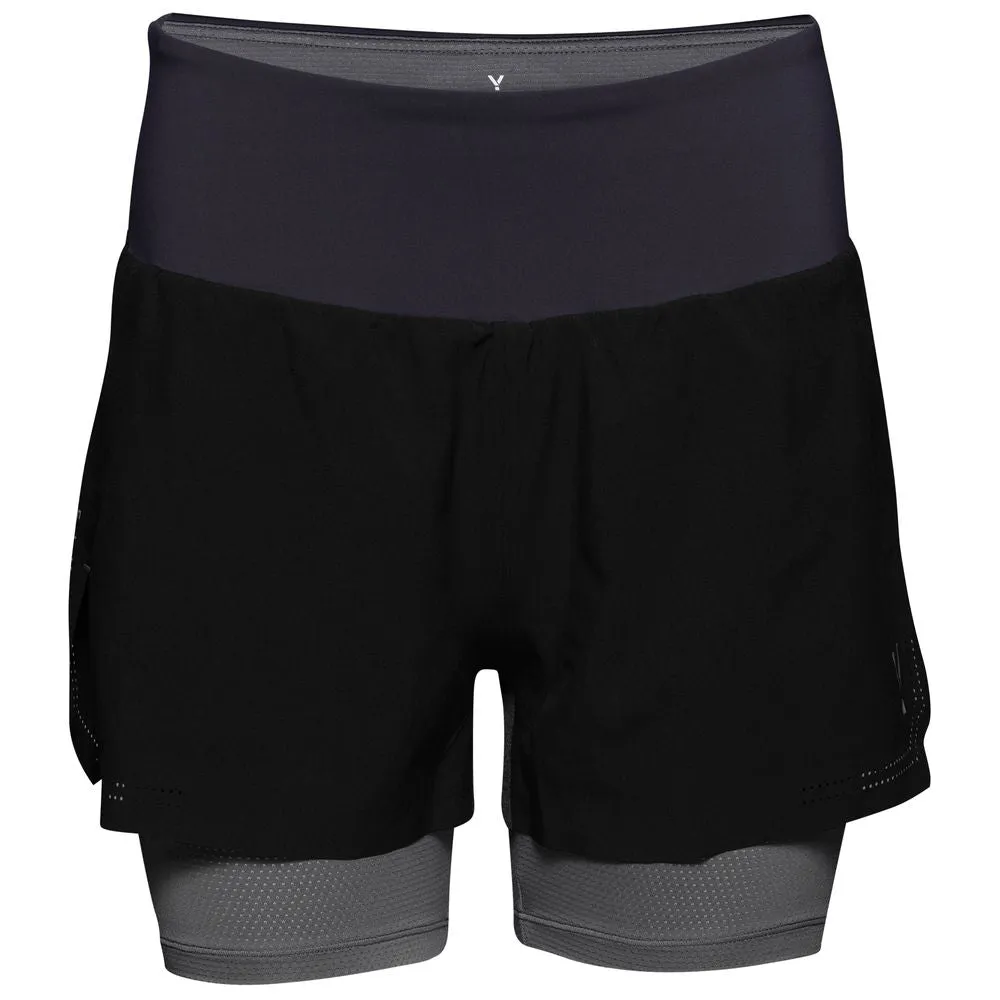 Womens Swift 2-In-1 Shorts (Black/Charcoal)