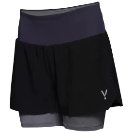 Womens Swift 2-In-1 Shorts (Black/Charcoal)